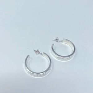 Tiffany & Co. 925 Sterling Silver 1897 Open Hoop Pierced Earrings